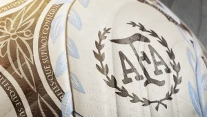 Pelota Argentum con laureles y el emblema de la AFA