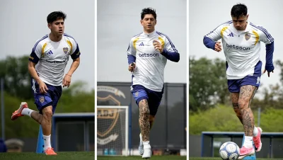 Jugadores de Boca Juniors durante su recuperación física