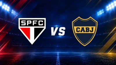 Escudos de São Paulo y Boca Juniors con VS