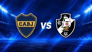 Escudos de Boca Juniors y Vasco da Gama separados por las siglas VS