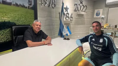 Claudio Tapia y Lionel Scaloni se reunieron en Ezeiza
