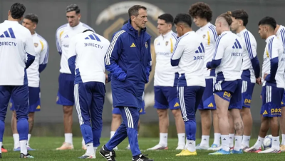 Rodolfo Arruabarrena durante el entrenamiento de Boca