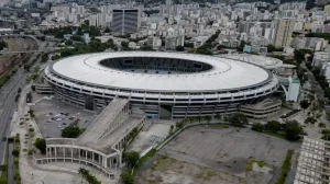 Vista aérea del estadio Maracaná en Río de Janeiro.
